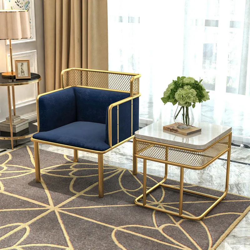 SET of 2 Nordic Simplified Golden Iron Living Room Leisure Chairs