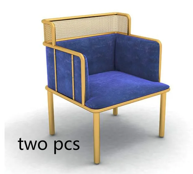 SET of 2 Nordic Simplified Golden Iron Living Room Leisure Chairs