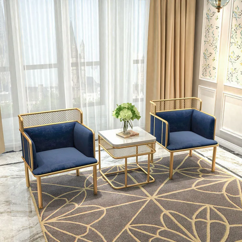 SET of 2 Nordic Simplified Golden Iron Living Room Leisure Chairs