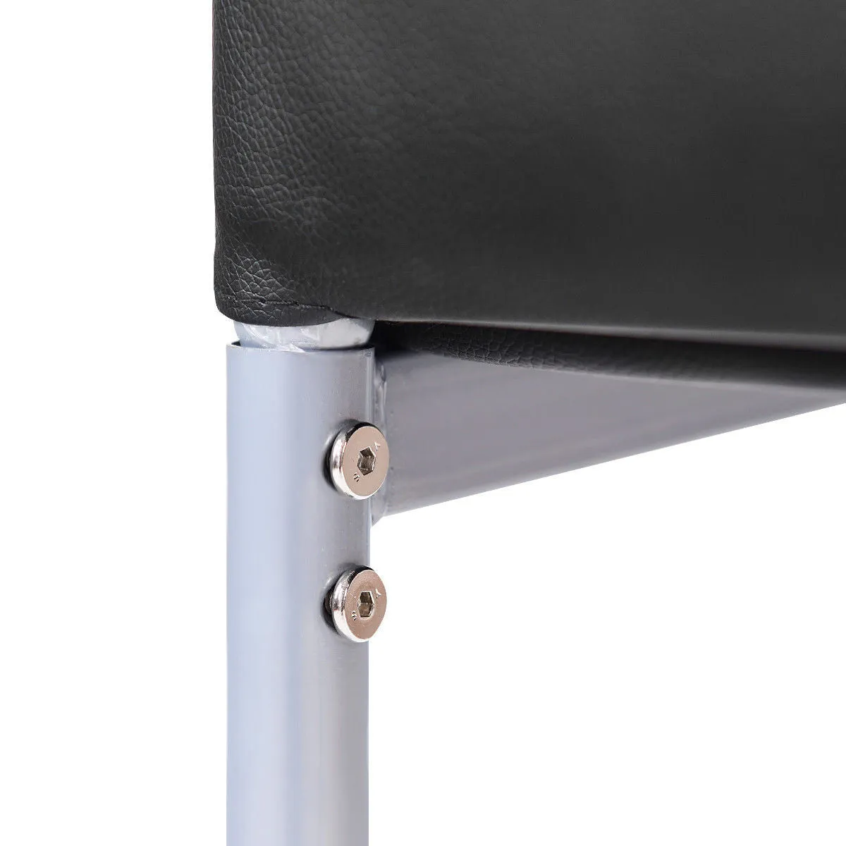 Set of 4 PU Leather Dining Side Chairs Elegant Design Home Furniture Black