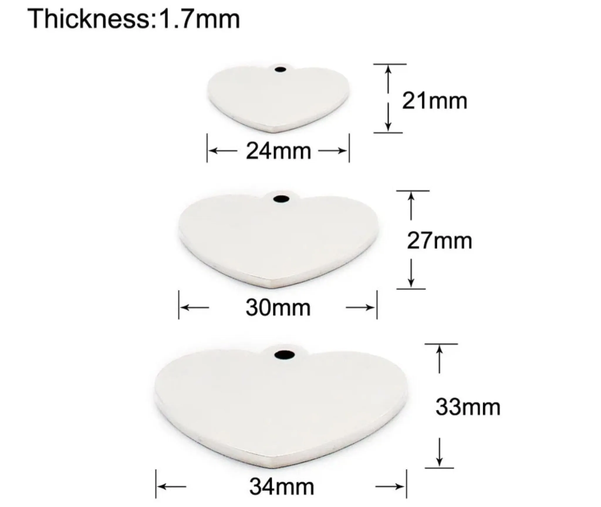 Silver Heart Shaped Pet ID Tag | Laser Engraved