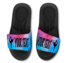 Skater Leg Up Custom Slides / Sandals - Watercolor