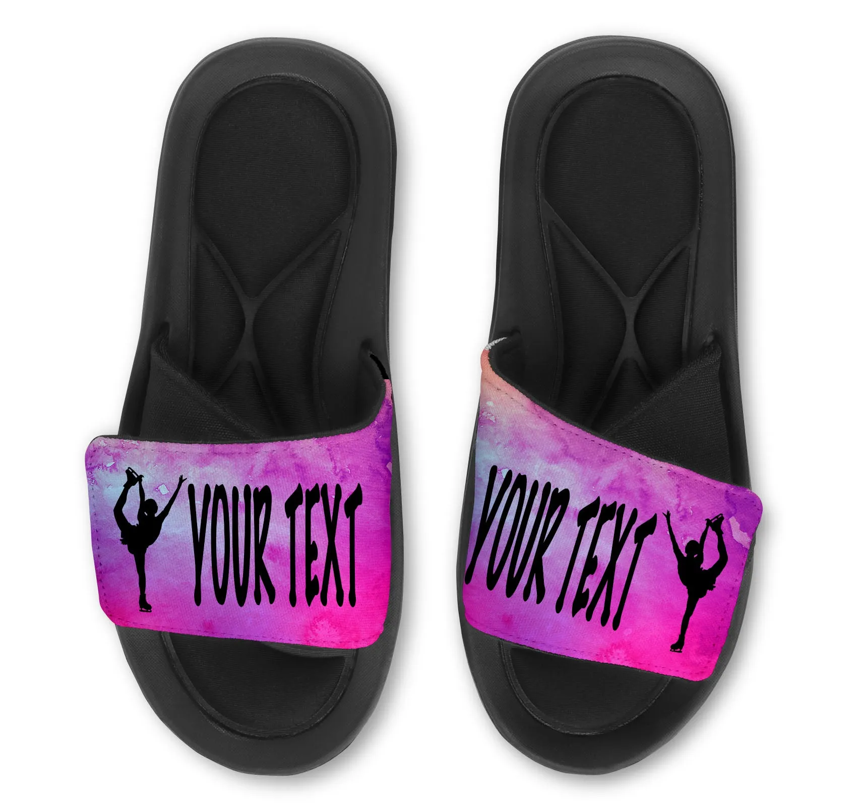 Skater Leg Up Custom Slides / Sandals - Watercolor