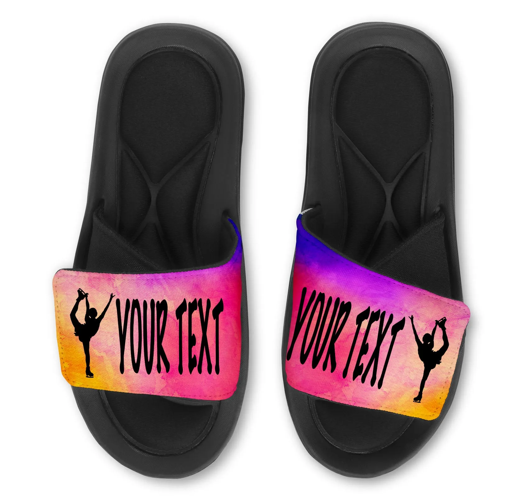 Skater Leg Up Custom Slides / Sandals - Watercolor