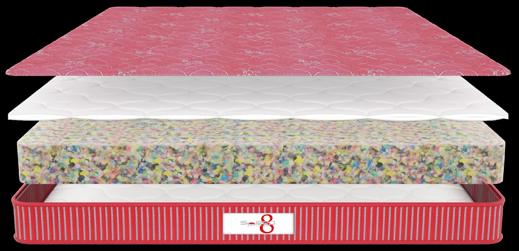 SLEEP 8 Mattress | 7 Years Warranty | Bonded Orthopedic Mattress, Mattress Double Bed, Memory Foam Mattress, 4-inch Bed Mattress (75x72x4)