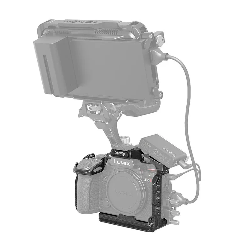 SmallRig Black Mamba Camera Cage with Arca-Type QR Quick Release Plate, Anti-Twist Locks 1/4"-20, 3/8"-16 Threads, NATO Rail & Shoe Mount for Select Panasonic Lumix Mirrorless Camera 4023