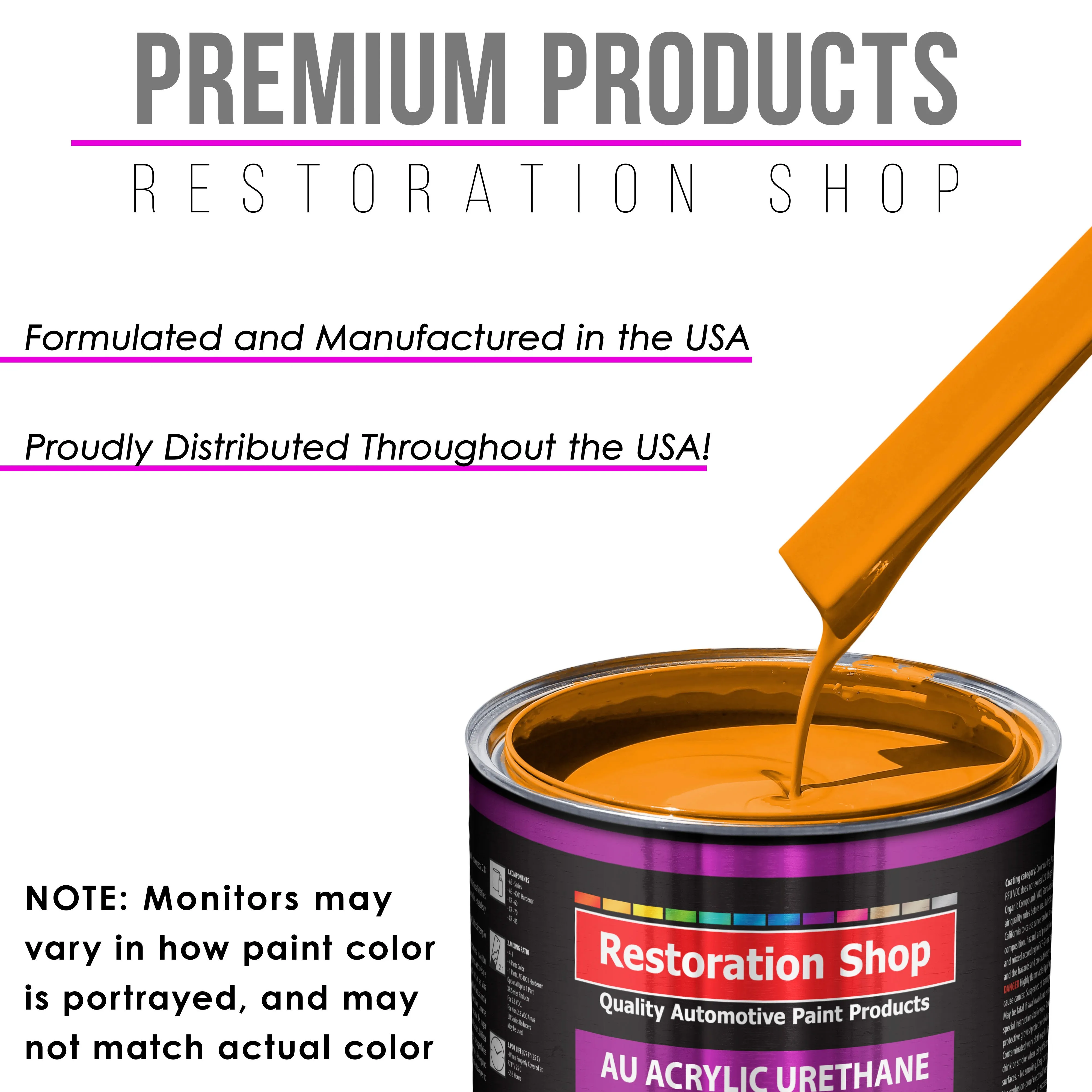 Speed Yellow Acrylic Urethane Auto Paint - Complete Gallon Paint Kit - Professional Single Stage Automotive Car Truck Coating, 4:1 Mix Ratio 2.8 VOC