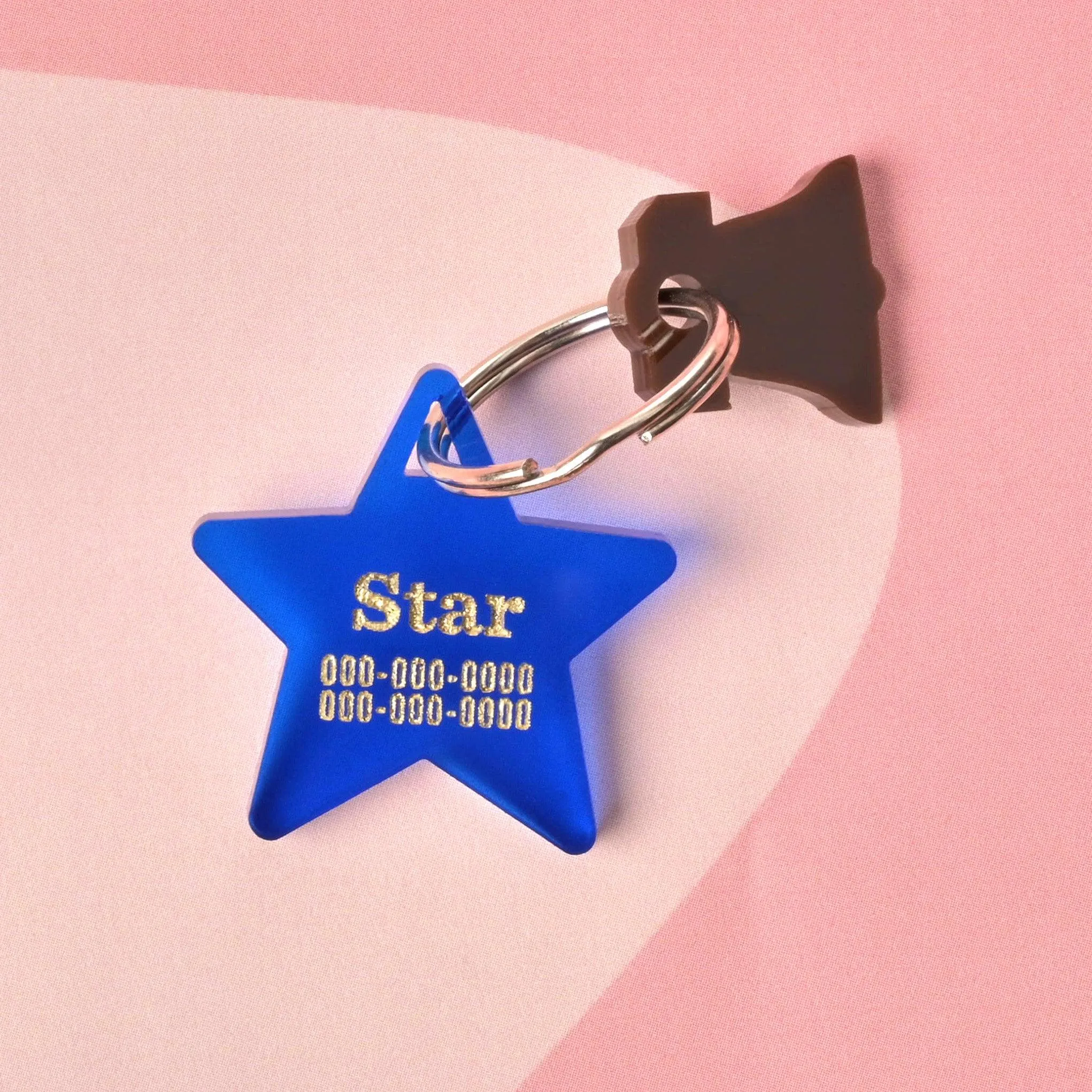 Star, Serif, Small Personalized Pet Tag