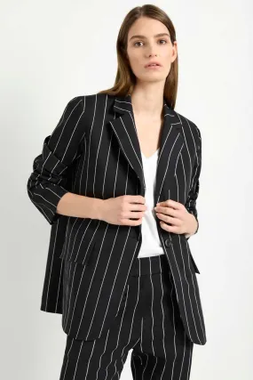 Stretch Blazer in Pinstripes