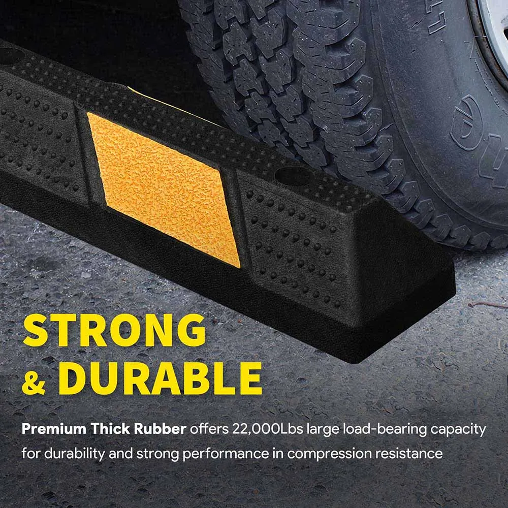TheLAShop 3' Rubber Curb Parking Block Wheel Stop Garage Car Stopper