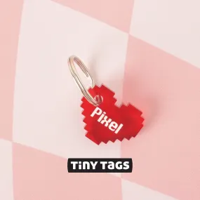 Tiny Tags, Pixelated Heart Personalized Pet Tag