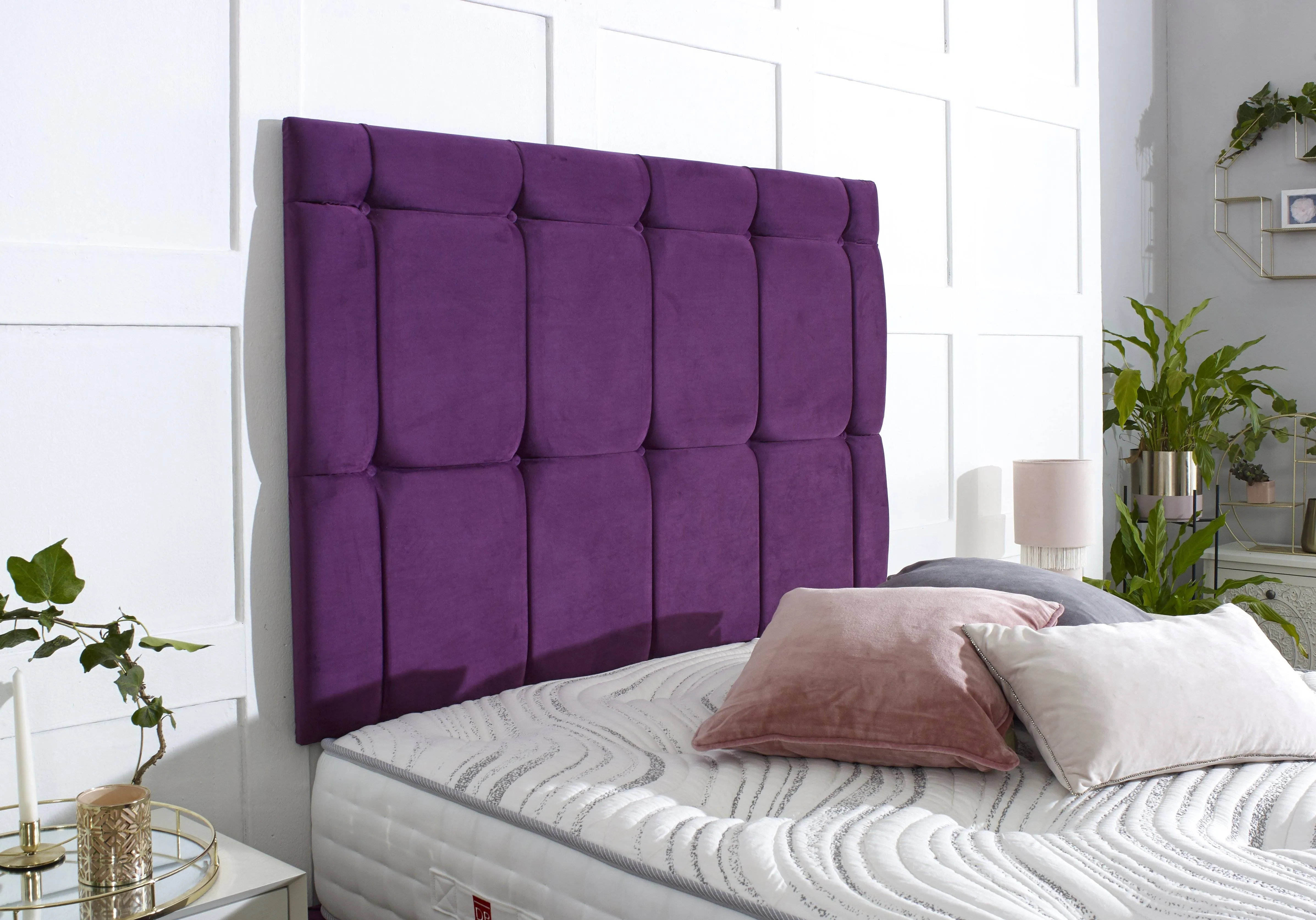 Turin Divan Bed Set with Tall Button Headboard and Footboard