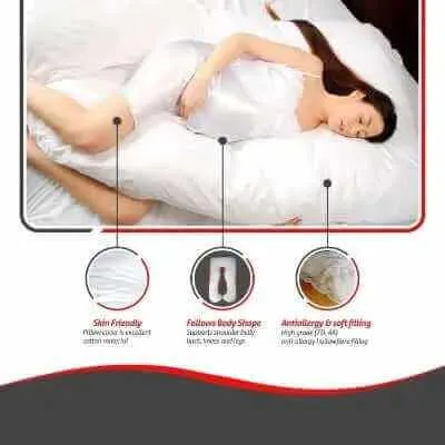 U Shaped Full Body Pillow - with Pillowcase | Pregnancy Pillow