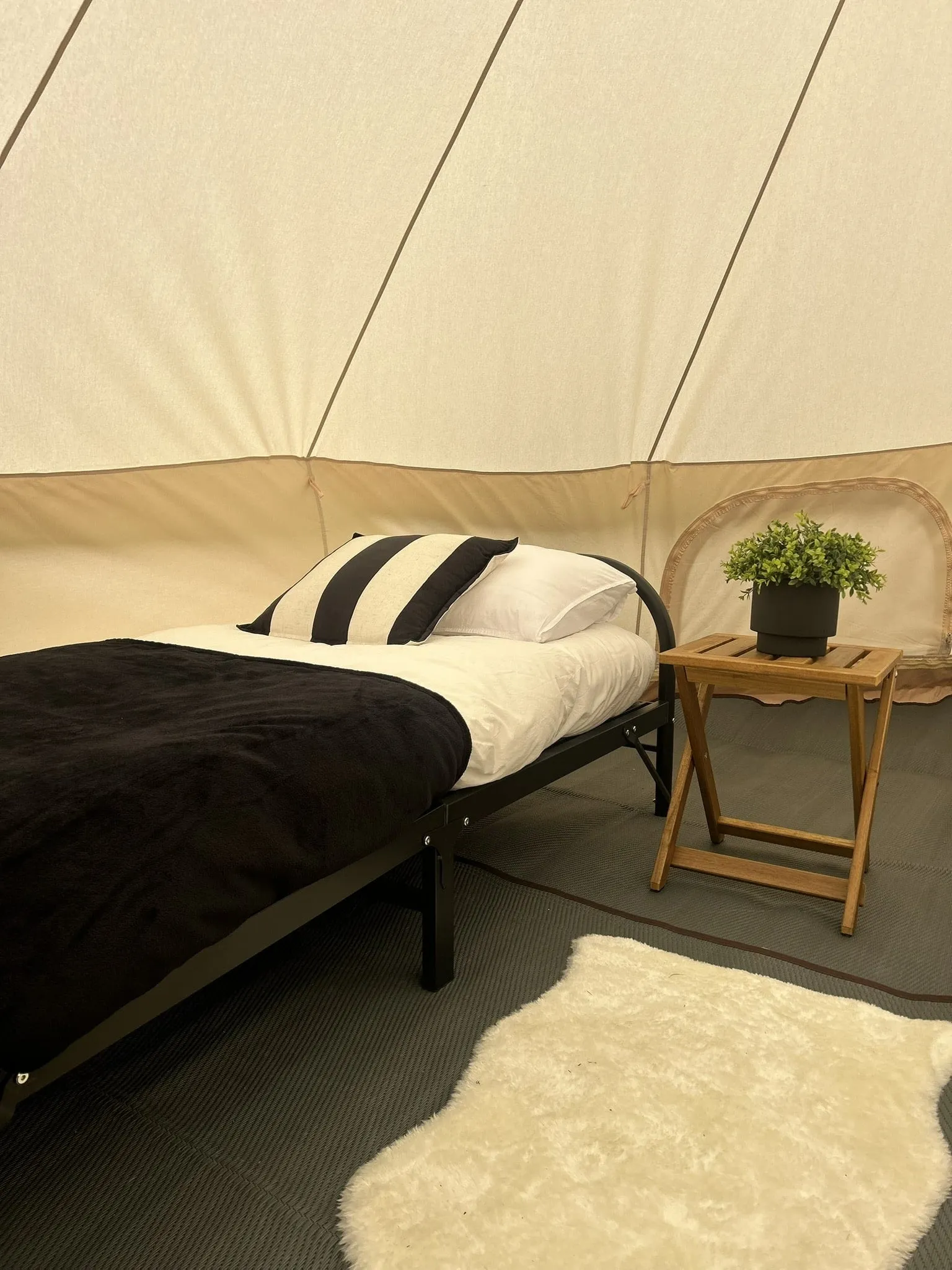 Ultra-Comfort Camping Bed: Lightweight Foldable Frame with Luxury Mattress & Memory Foam Topper