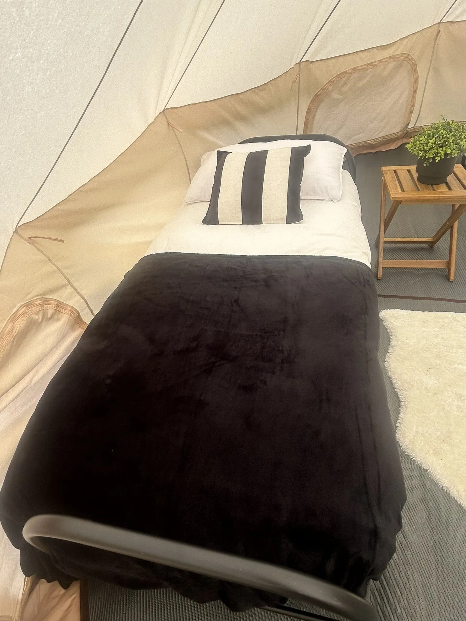 Ultra-Comfort Camping Bed: Lightweight Foldable Frame with Luxury Mattress & Memory Foam Topper