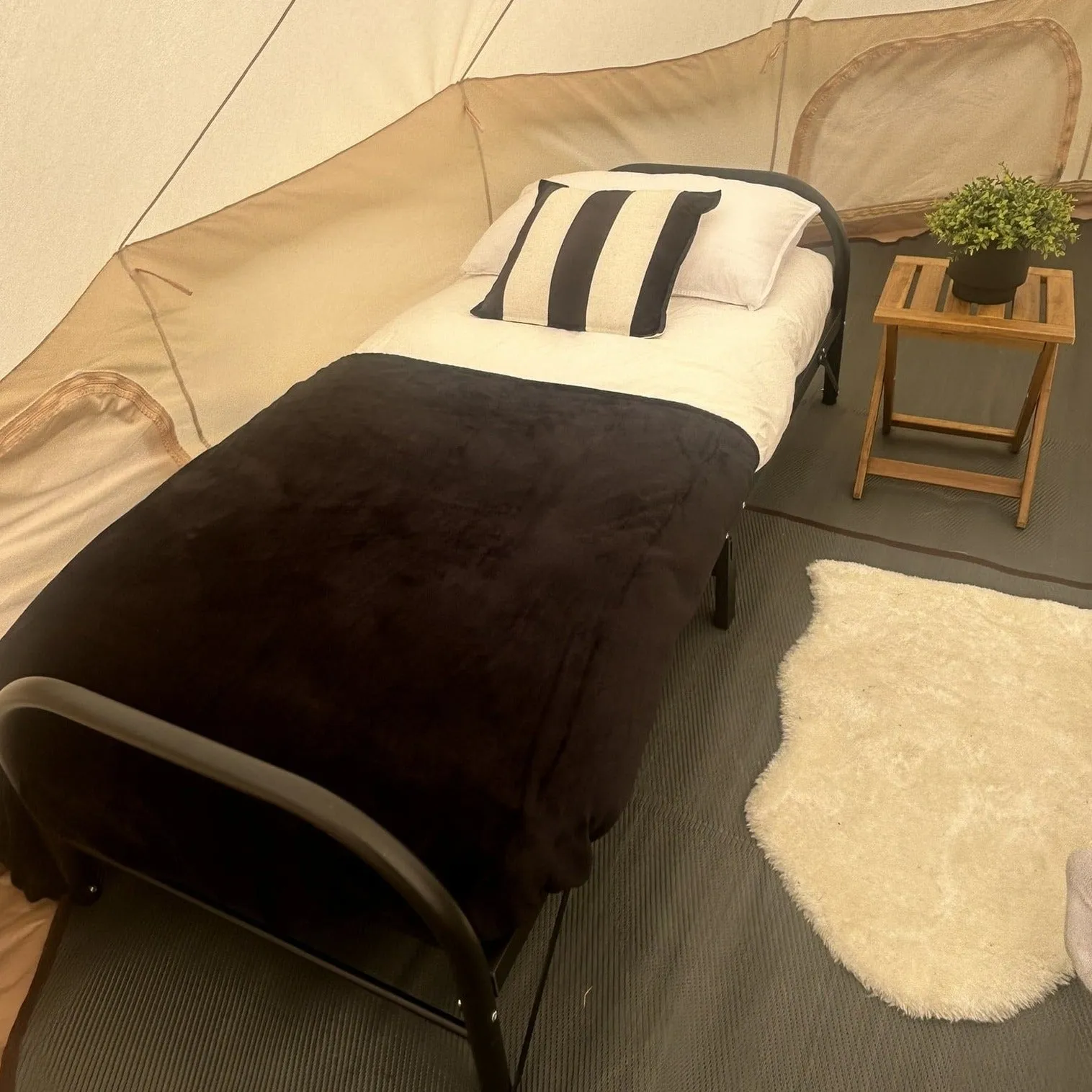 Ultra-Comfort Camping Bed: Lightweight Foldable Frame with Luxury Mattress & Memory Foam Topper