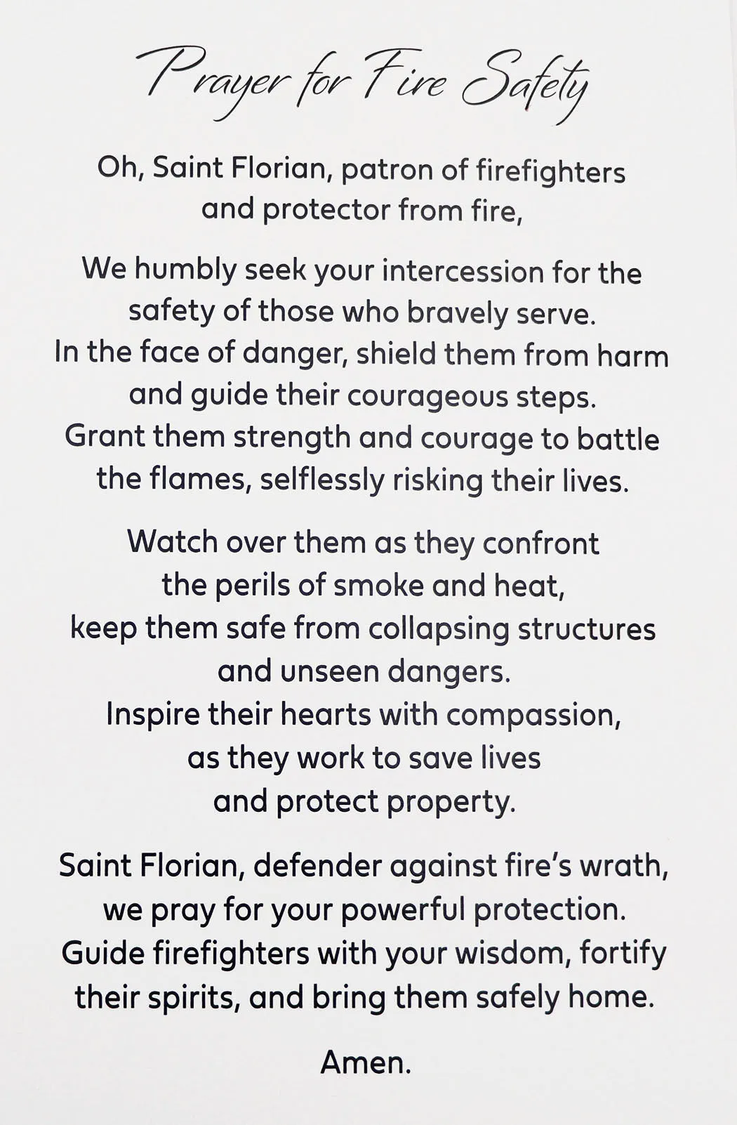 Uplifting Blessings One Decade Saint Rosary and Prayer Card, St Florian for Firefighter Safety
