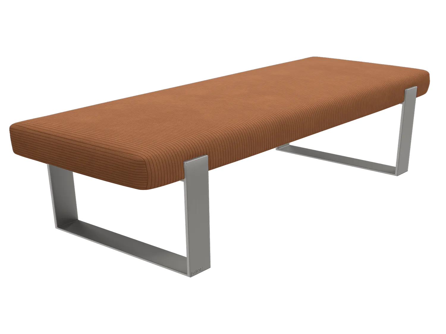 Vant Upholstered Bedroom Bench - Brushed Nickel Legs