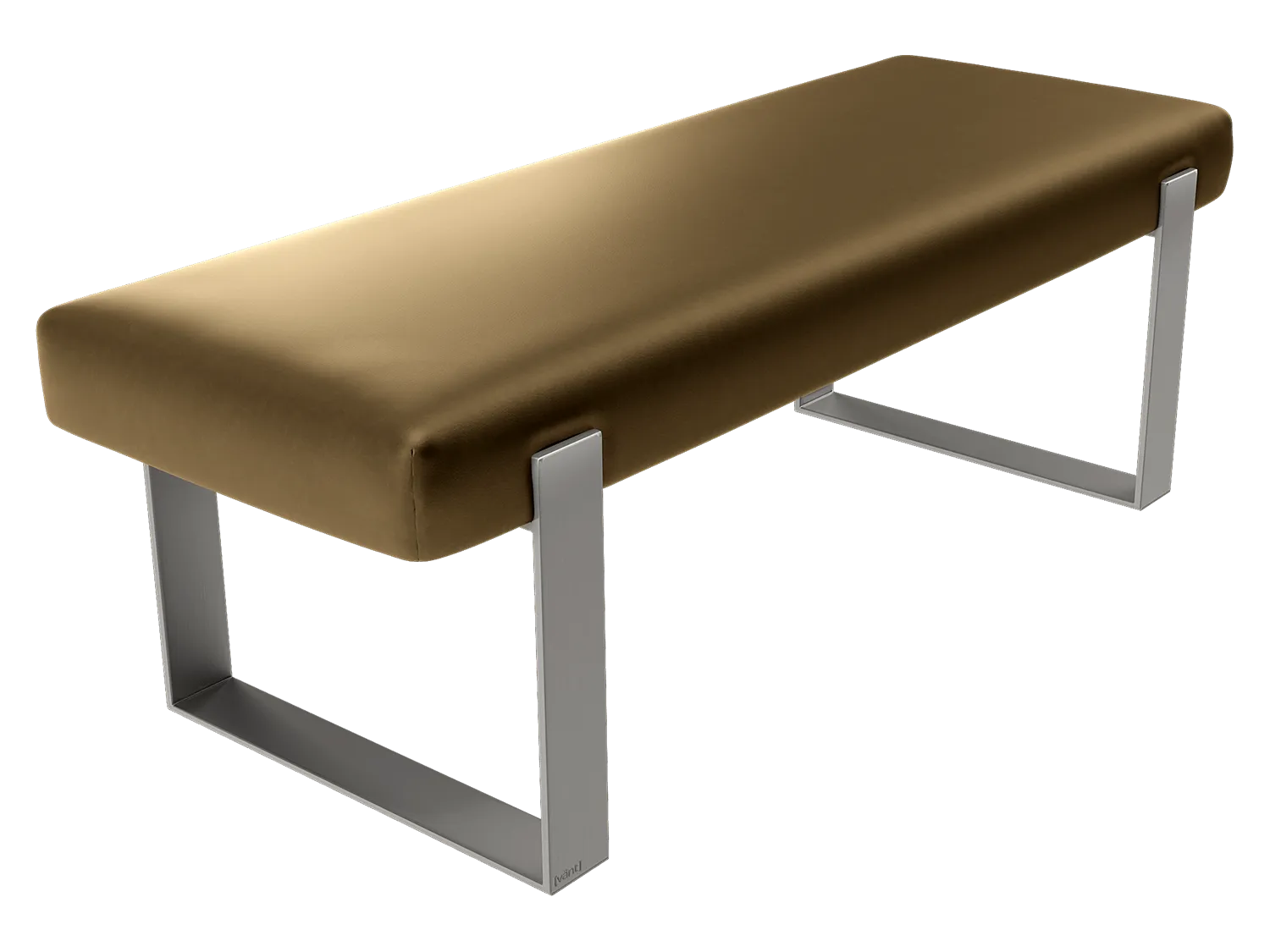 Vant Upholstered Bedroom Bench - Brushed Nickel Legs
