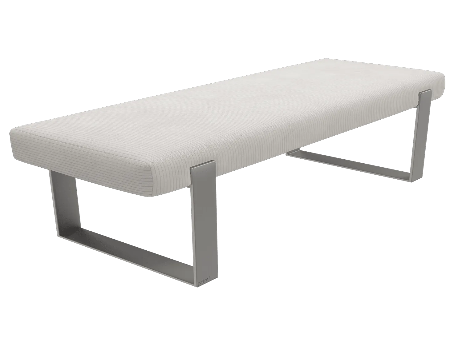 Vant Upholstered Bedroom Bench - Brushed Nickel Legs