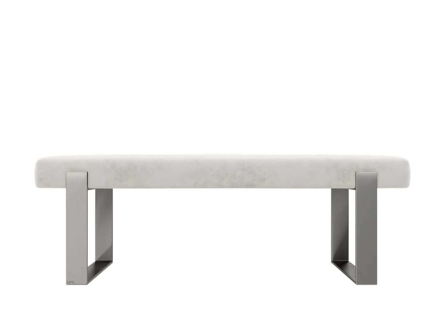 Vant Upholstered Bedroom Bench - Brushed Nickel Legs