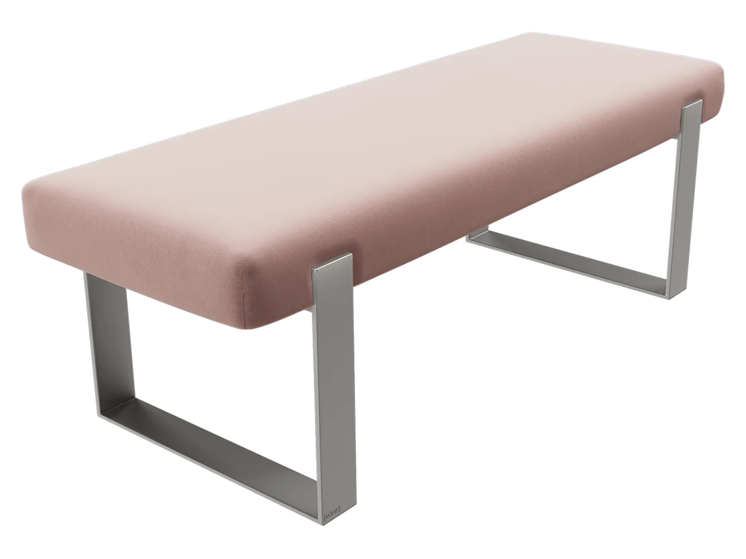 Vant Upholstered Bedroom Bench - Brushed Nickel Legs
