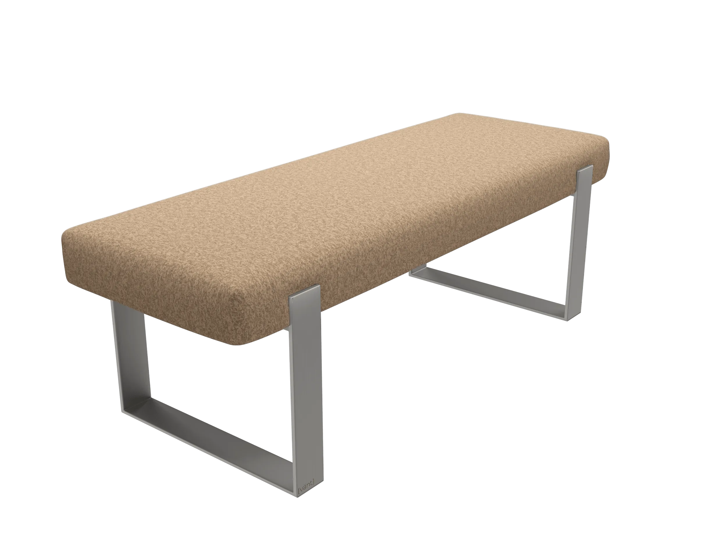 Vant Upholstered Bedroom Bench - Brushed Nickel Legs