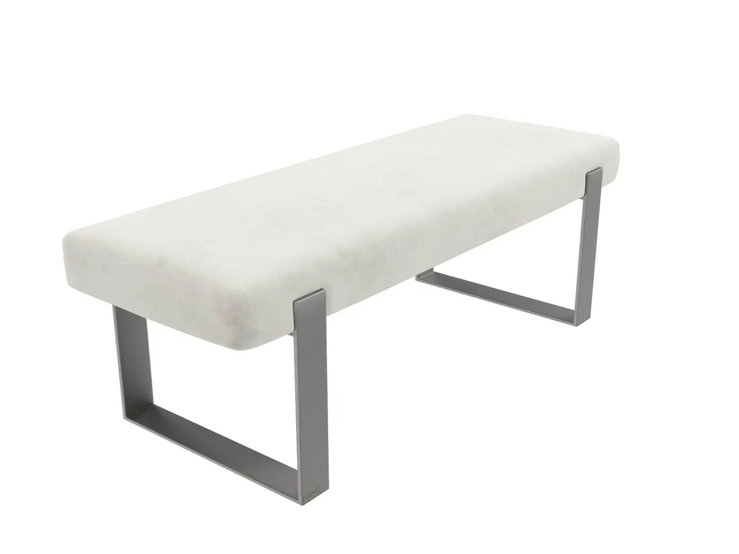 Vant Upholstered Bedroom Bench - Brushed Nickel Legs