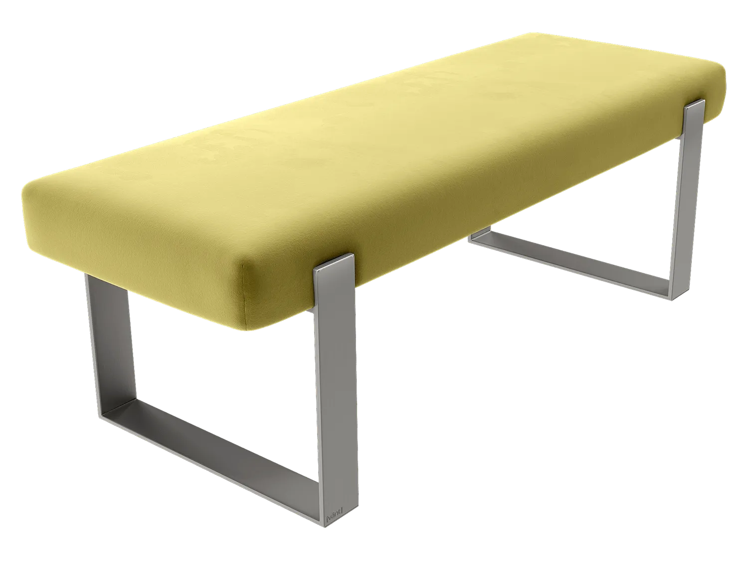 Vant Upholstered Bedroom Bench - Brushed Nickel Legs