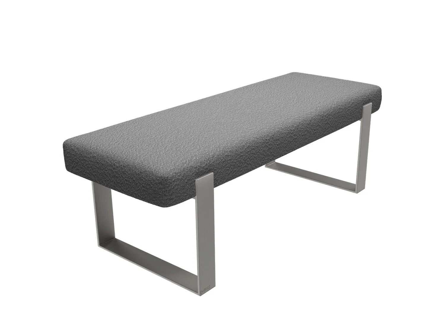 Vant Upholstered Bedroom Bench - Brushed Nickel Legs