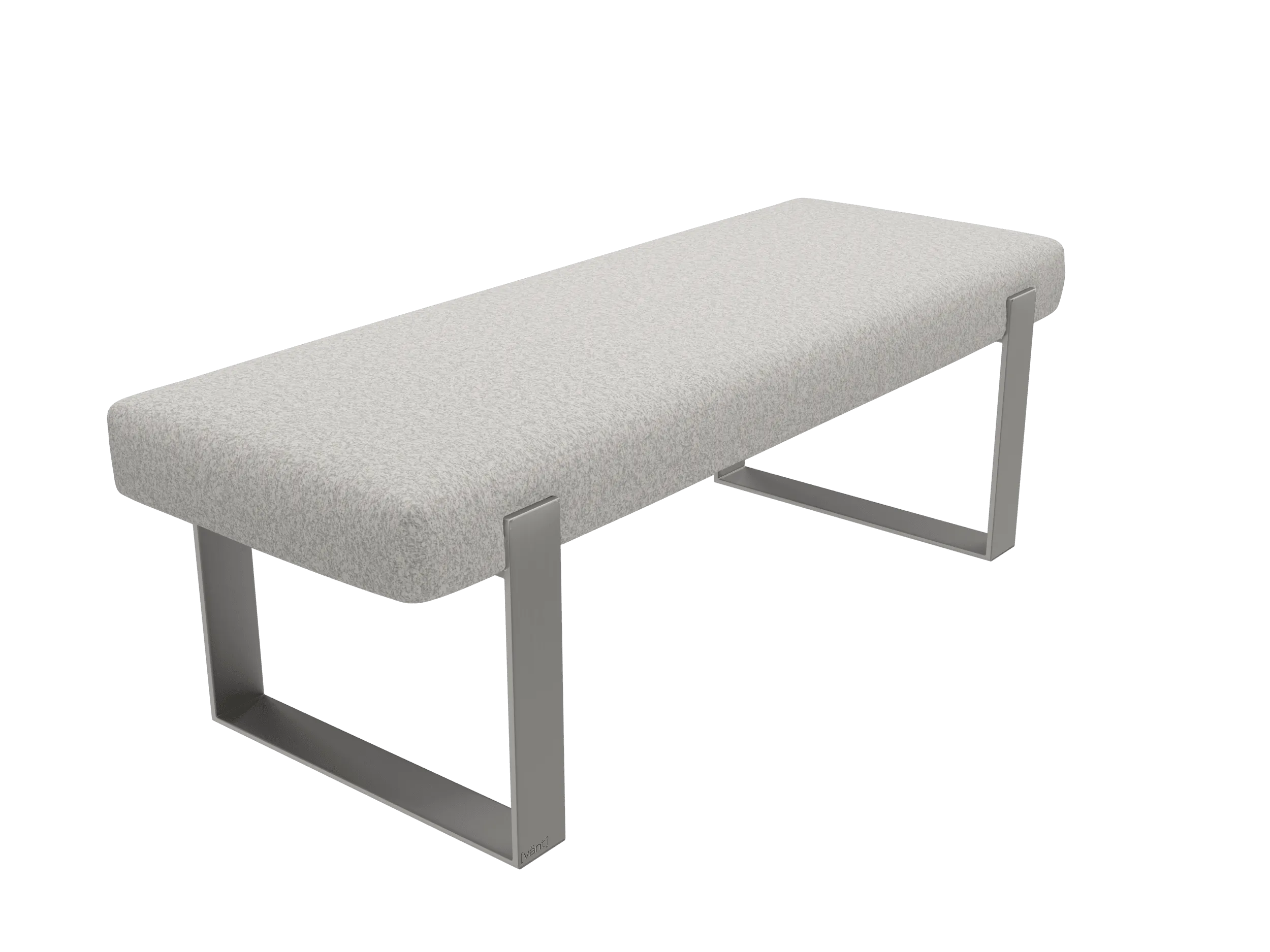 Vant Upholstered Bedroom Bench - Brushed Nickel Legs
