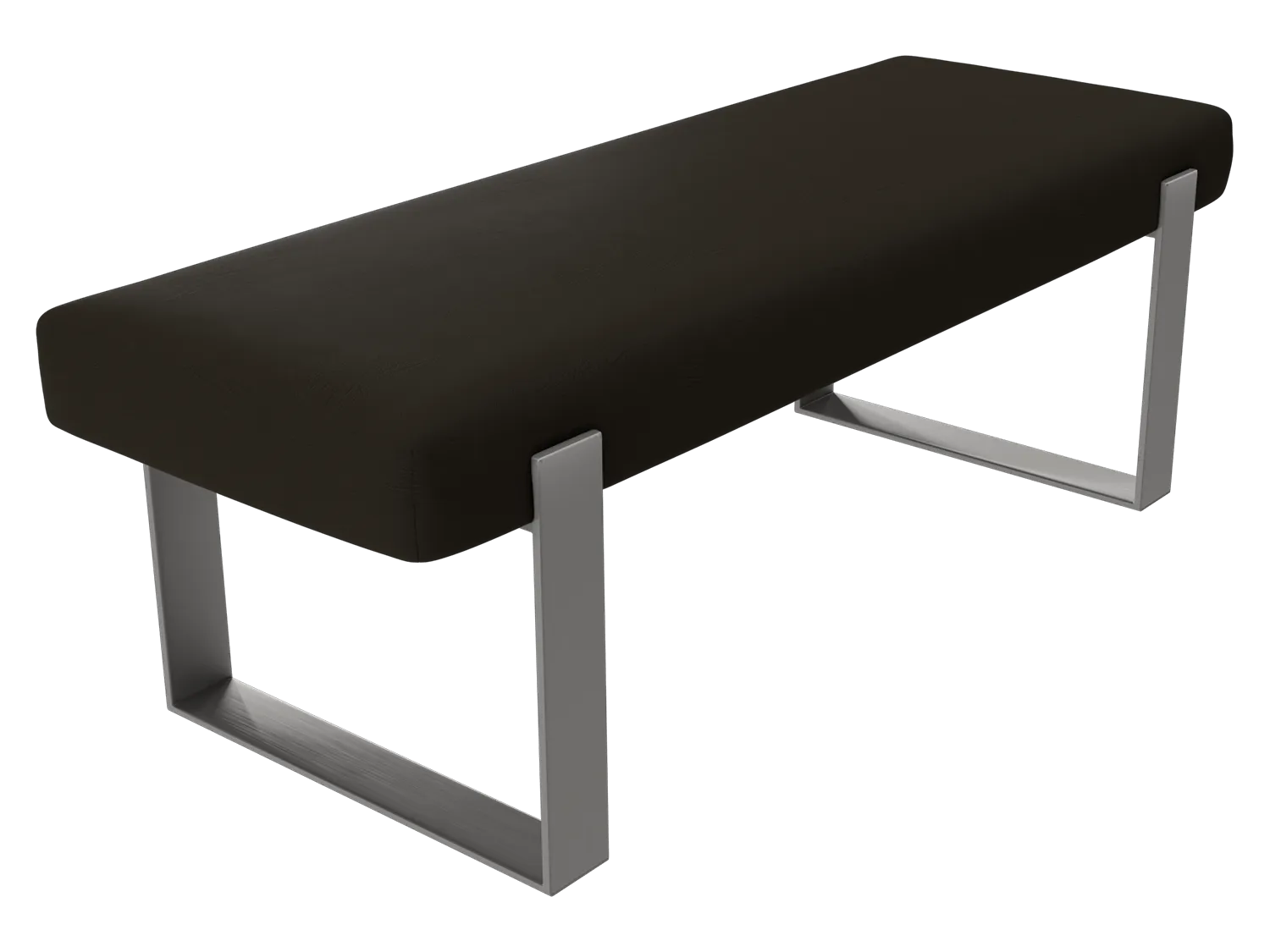 Vant Upholstered Bedroom Bench - Brushed Nickel Legs