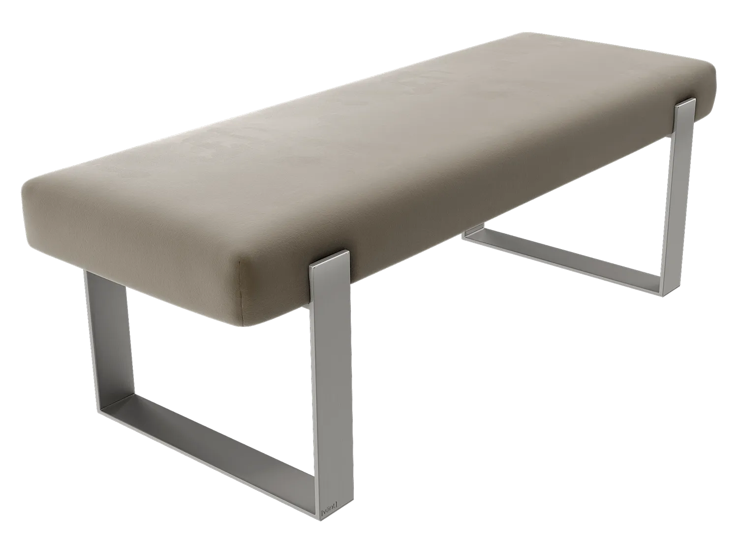 Vant Upholstered Bedroom Bench - Brushed Nickel Legs