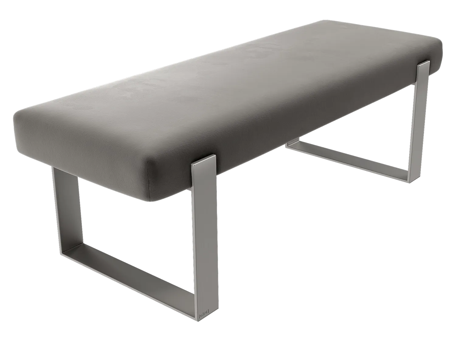 Vant Upholstered Bedroom Bench - Brushed Nickel Legs