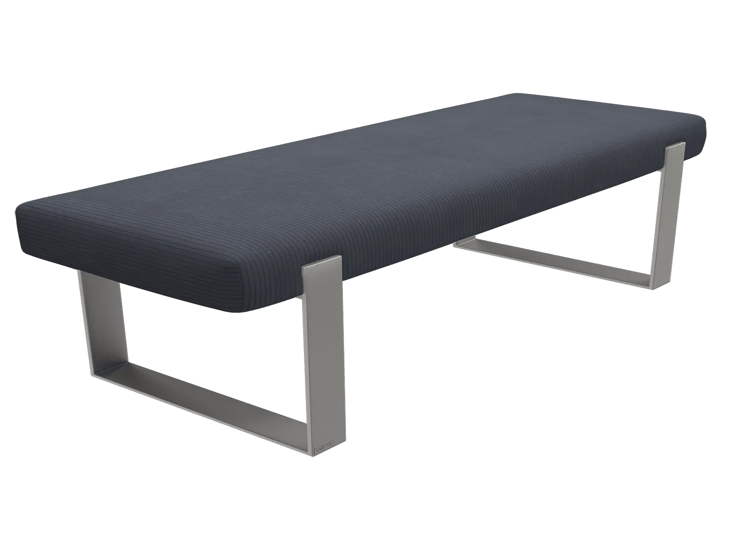 Vant Upholstered Bedroom Bench - Brushed Nickel Legs