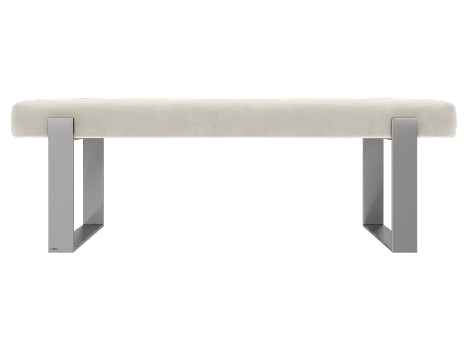 Vant Upholstered Bedroom Bench - Brushed Nickel Legs
