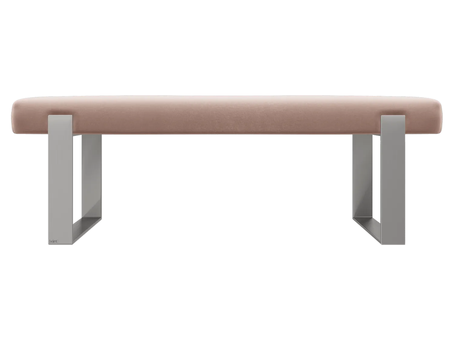 Vant Upholstered Bedroom Bench - Brushed Nickel Legs