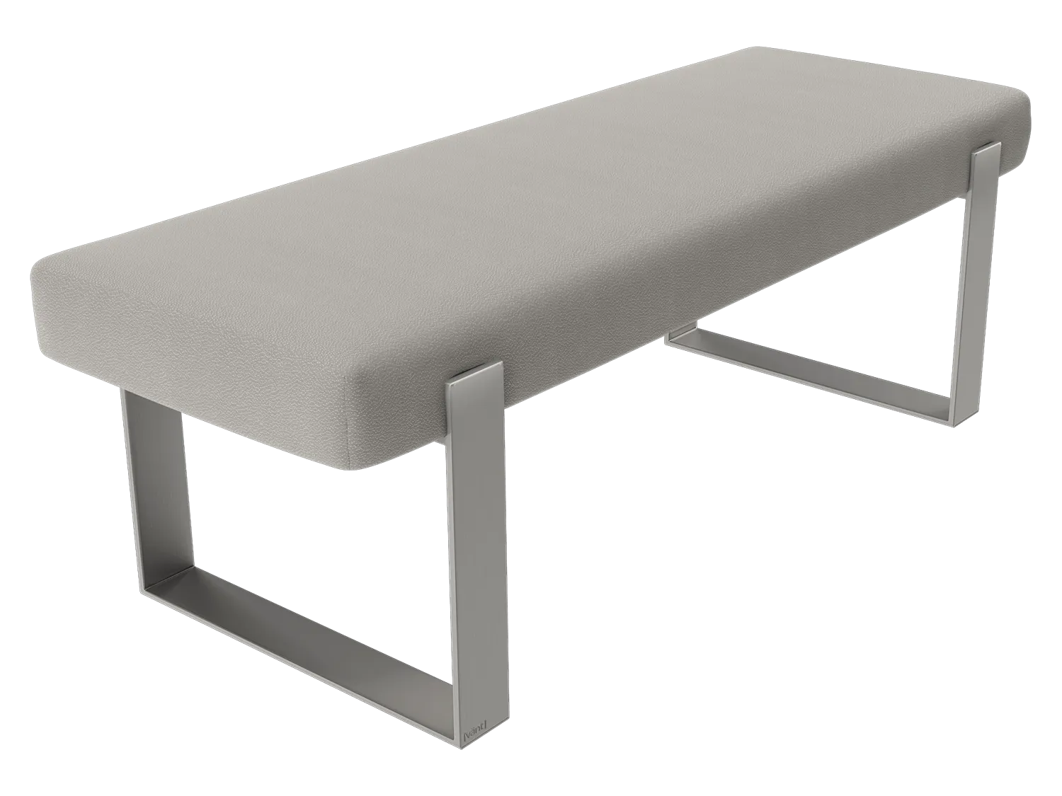 Vant Upholstered Bedroom Bench - Brushed Nickel Legs