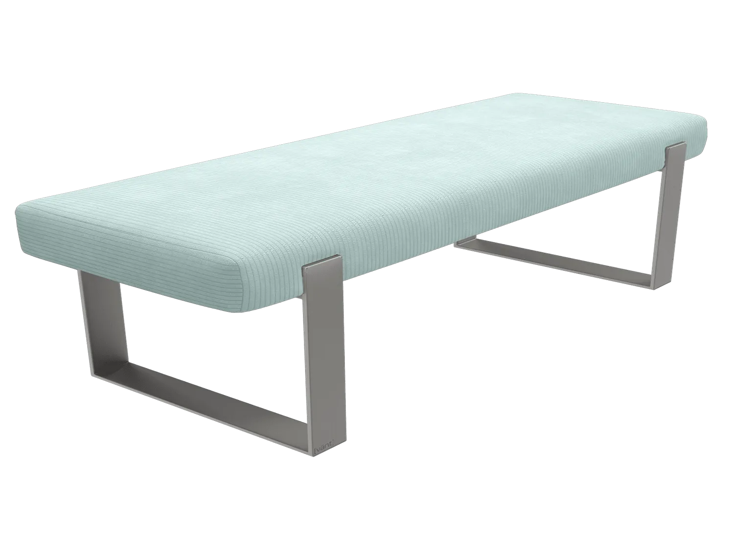 Vant Upholstered Bedroom Bench - Brushed Nickel Legs