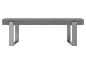 Vant Upholstered Bedroom Bench - Brushed Nickel Legs