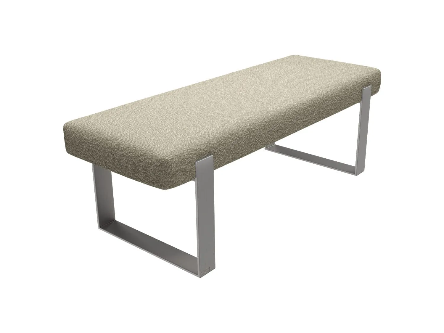 Vant Upholstered Bedroom Bench - Brushed Nickel Legs
