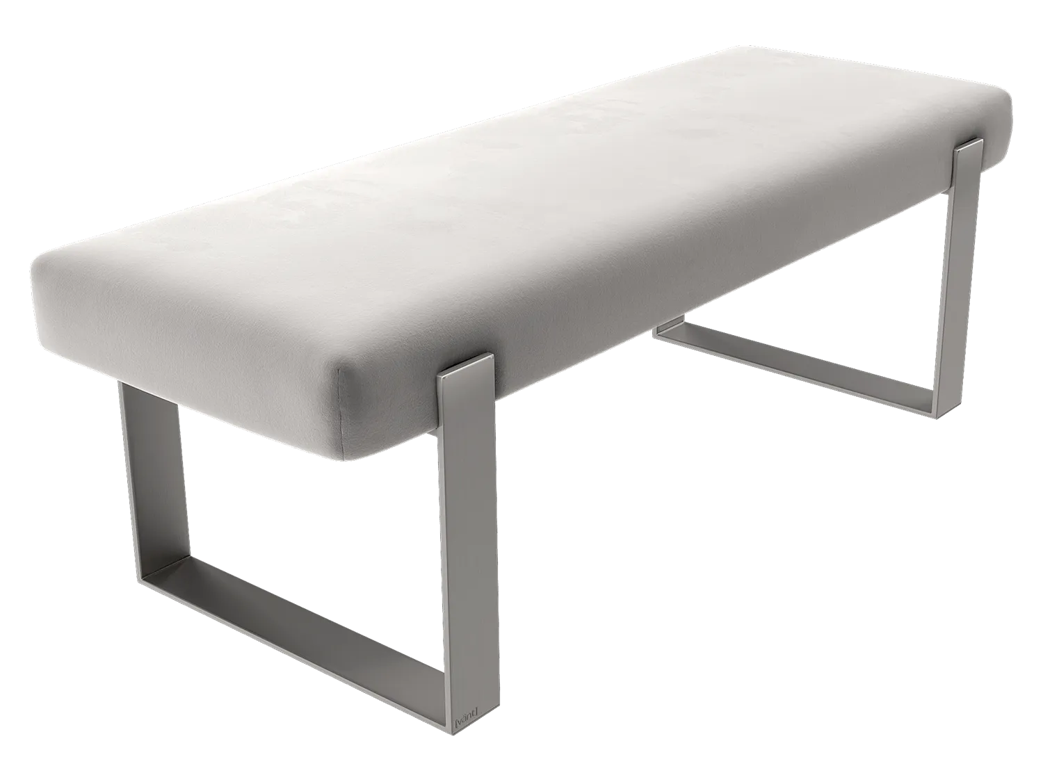 Vant Upholstered Bedroom Bench - Brushed Nickel Legs