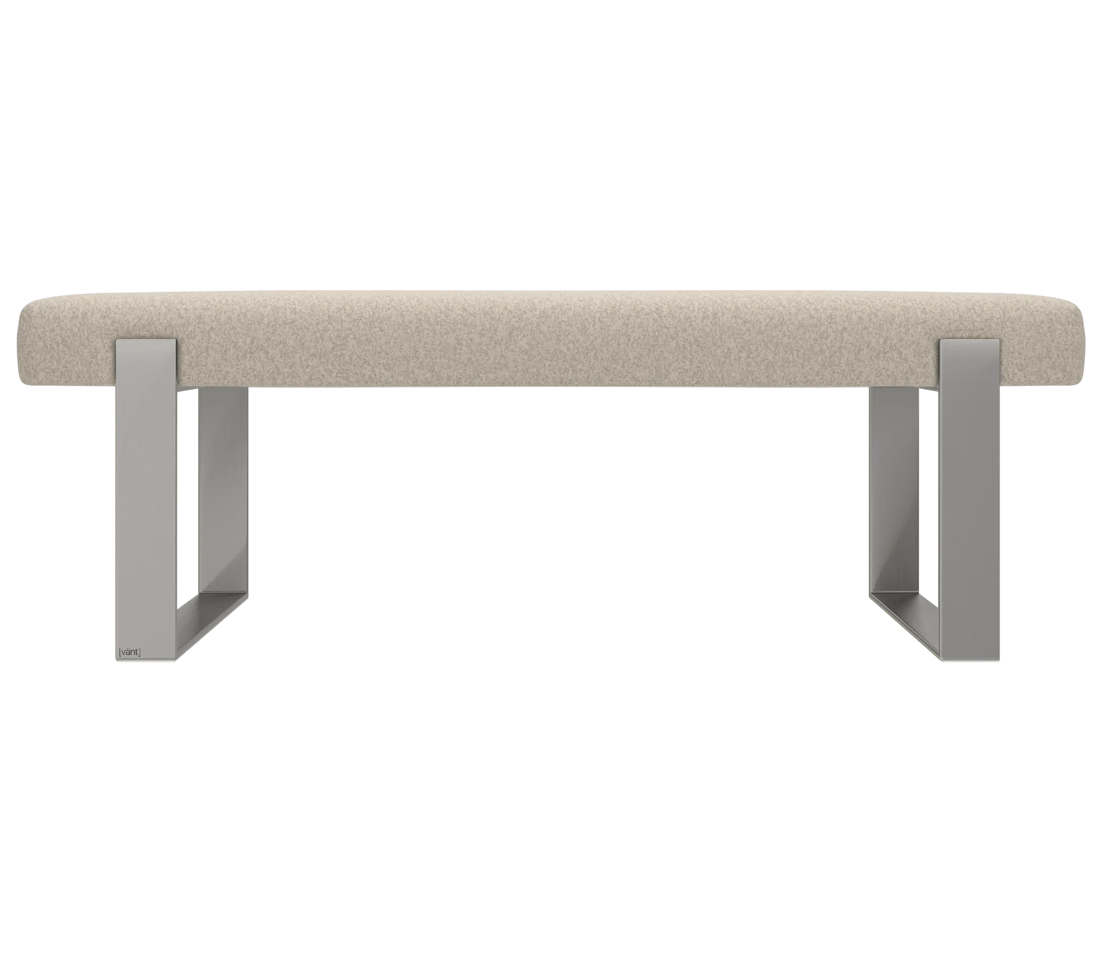 Vant Upholstered Bedroom Bench - Brushed Nickel Legs
