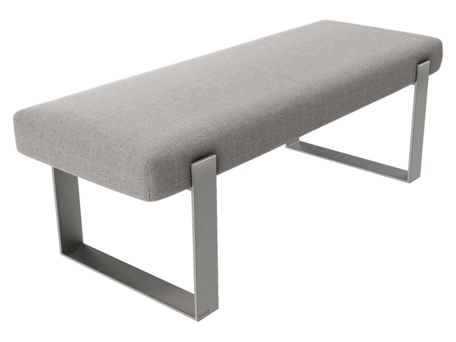 Vant Upholstered Bedroom Bench - Brushed Nickel Legs