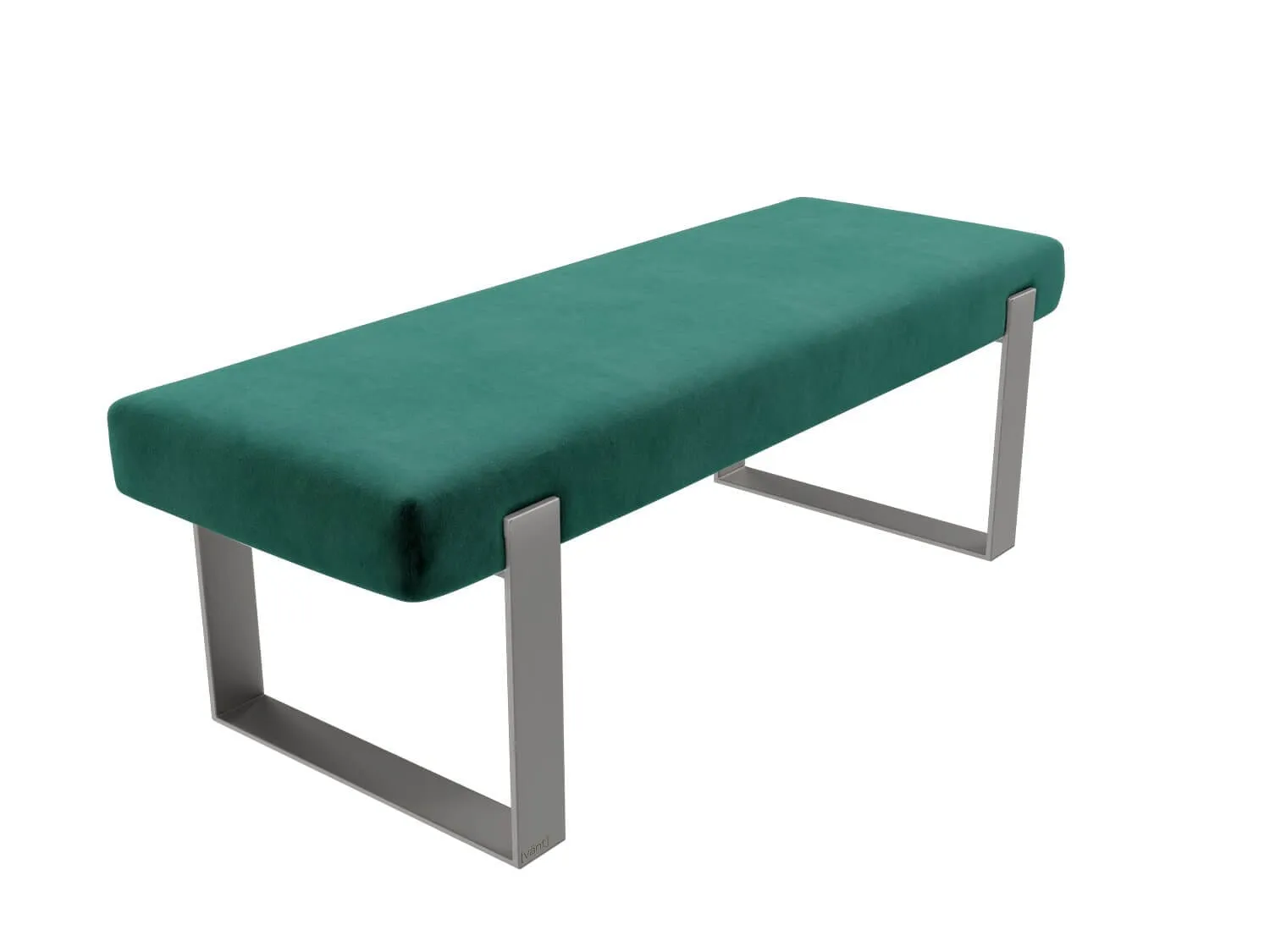 Vant Upholstered Bedroom Bench - Brushed Nickel Legs