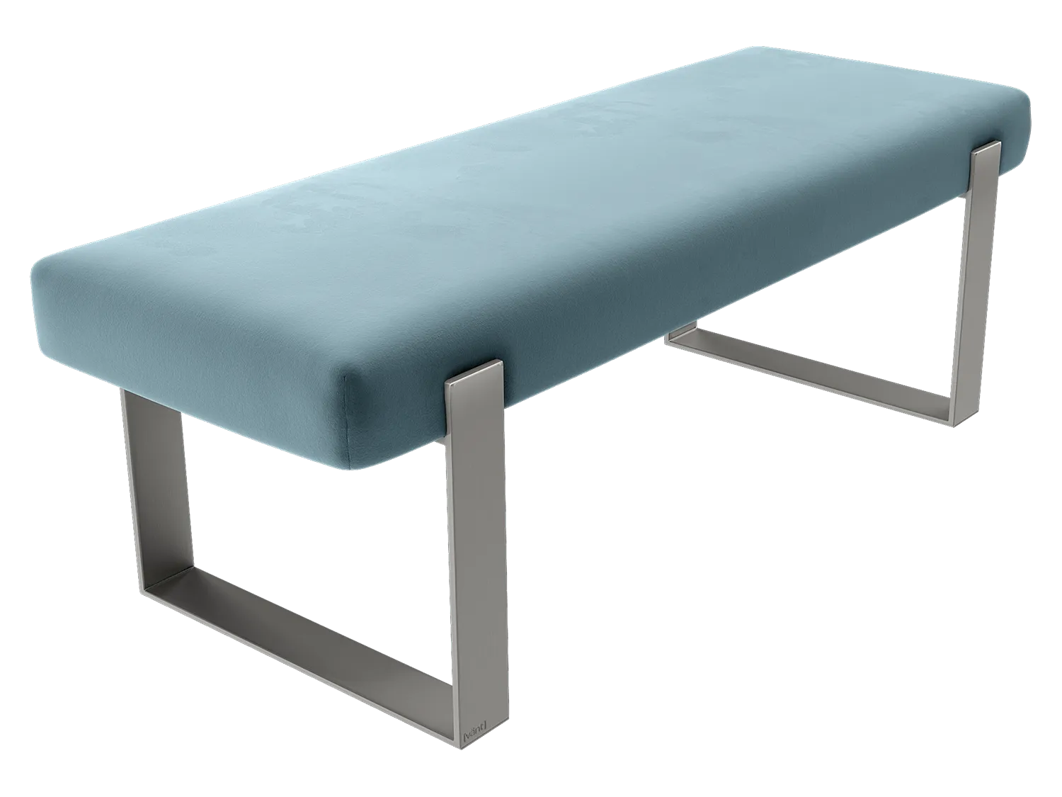 Vant Upholstered Bedroom Bench - Brushed Nickel Legs