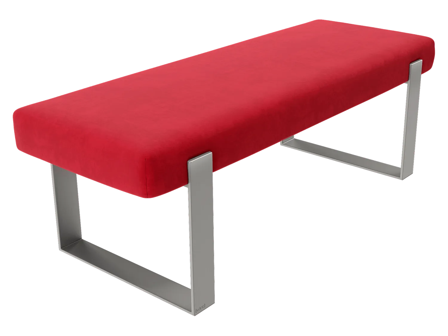 Vant Upholstered Bedroom Bench - Brushed Nickel Legs
