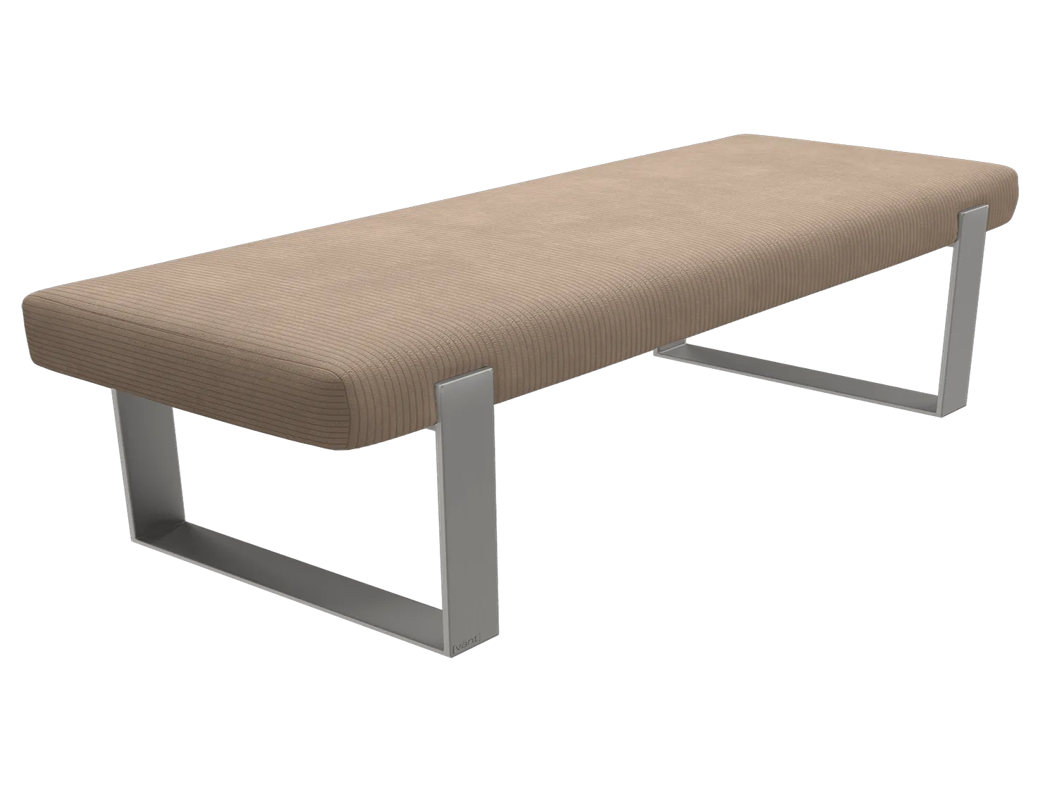 Vant Upholstered Bedroom Bench - Brushed Nickel Legs