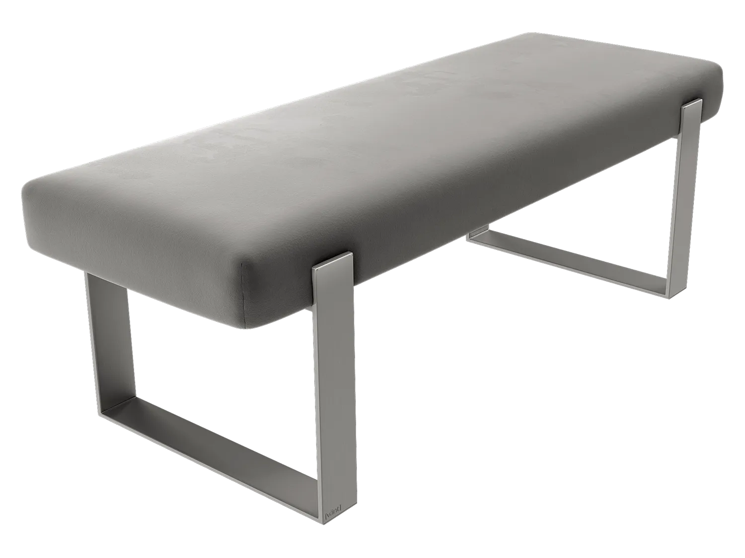 Vant Upholstered Bedroom Bench - Brushed Nickel Legs