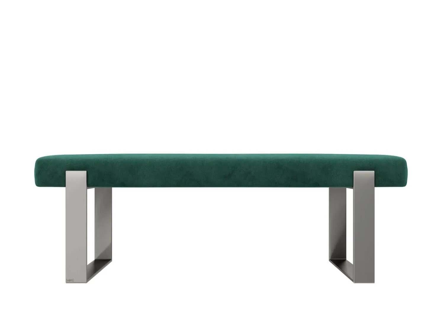 Vant Upholstered Bedroom Bench - Brushed Nickel Legs